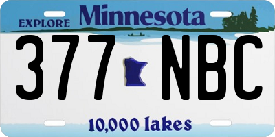 MN license plate 377NBC