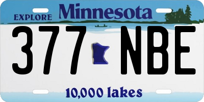 MN license plate 377NBE