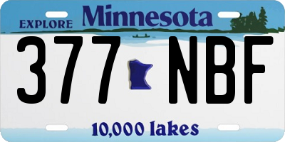 MN license plate 377NBF