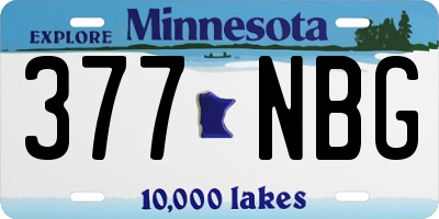 MN license plate 377NBG