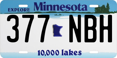 MN license plate 377NBH