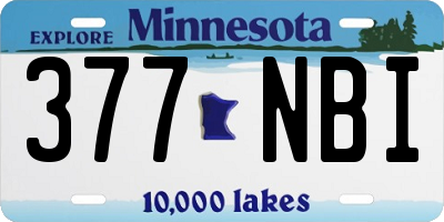 MN license plate 377NBI