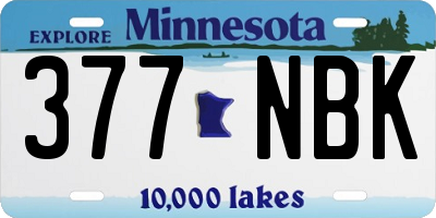 MN license plate 377NBK