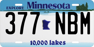 MN license plate 377NBM
