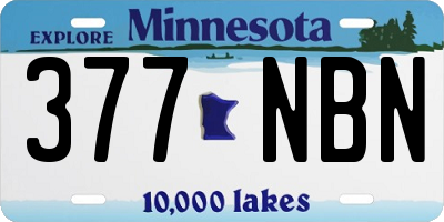MN license plate 377NBN