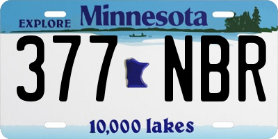 MN license plate 377NBR