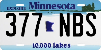MN license plate 377NBS