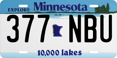 MN license plate 377NBU