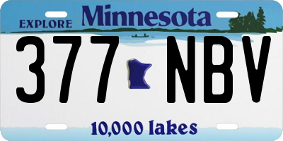 MN license plate 377NBV