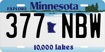 MN license plate 377NBW