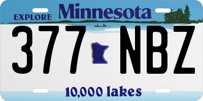 MN license plate 377NBZ