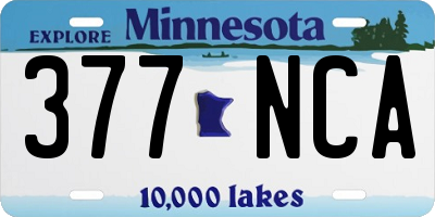 MN license plate 377NCA