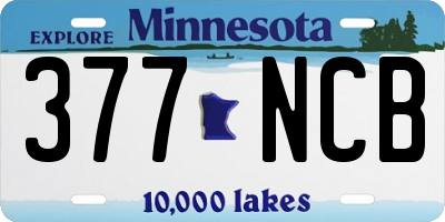 MN license plate 377NCB