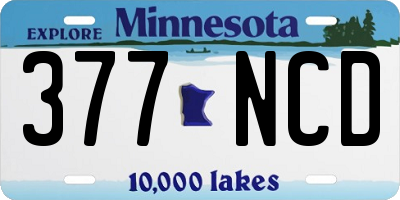 MN license plate 377NCD