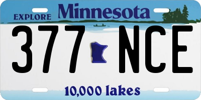 MN license plate 377NCE