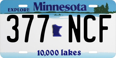 MN license plate 377NCF