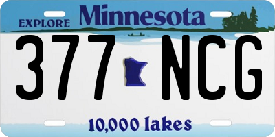 MN license plate 377NCG
