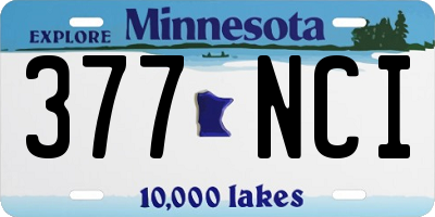 MN license plate 377NCI