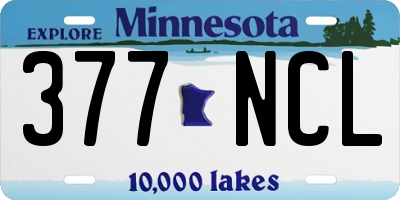 MN license plate 377NCL