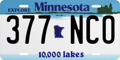 MN license plate 377NCO