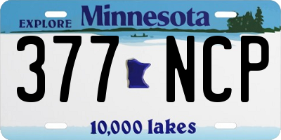 MN license plate 377NCP