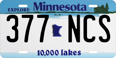 MN license plate 377NCS