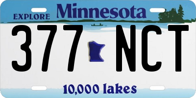 MN license plate 377NCT