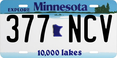 MN license plate 377NCV