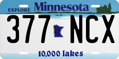 MN license plate 377NCX