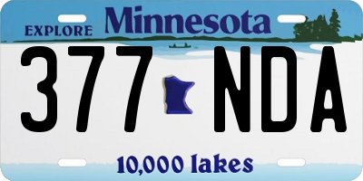 MN license plate 377NDA