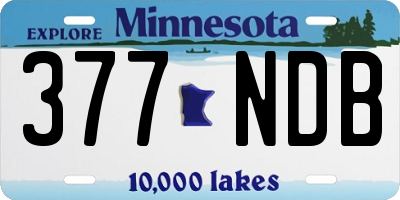 MN license plate 377NDB