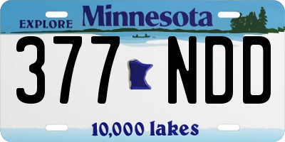 MN license plate 377NDD