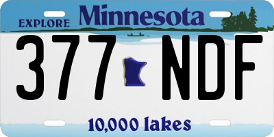 MN license plate 377NDF