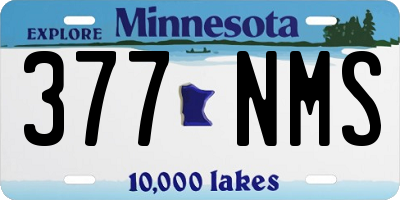 MN license plate 377NMS