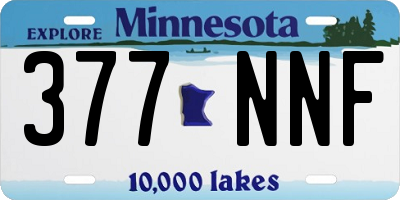 MN license plate 377NNF