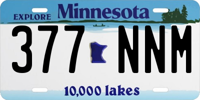 MN license plate 377NNM