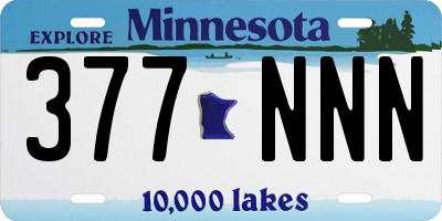 MN license plate 377NNN