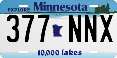 MN license plate 377NNX