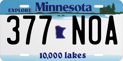 MN license plate 377NOA