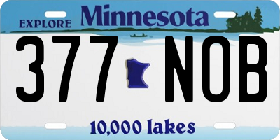 MN license plate 377NOB