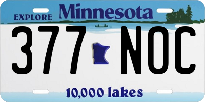 MN license plate 377NOC