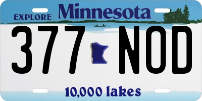 MN license plate 377NOD