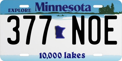 MN license plate 377NOE