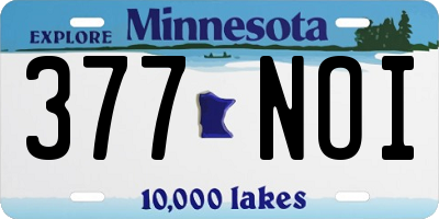 MN license plate 377NOI