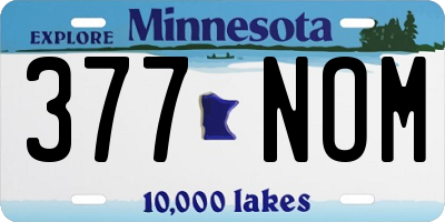 MN license plate 377NOM