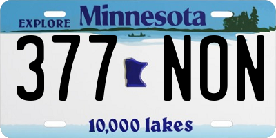 MN license plate 377NON