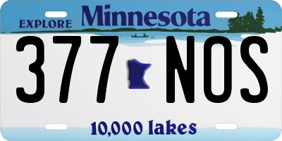 MN license plate 377NOS