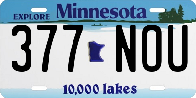 MN license plate 377NOU