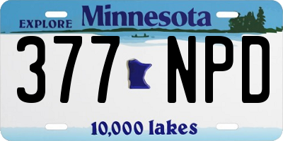 MN license plate 377NPD