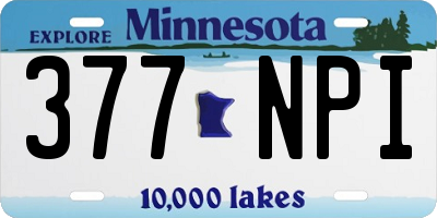 MN license plate 377NPI